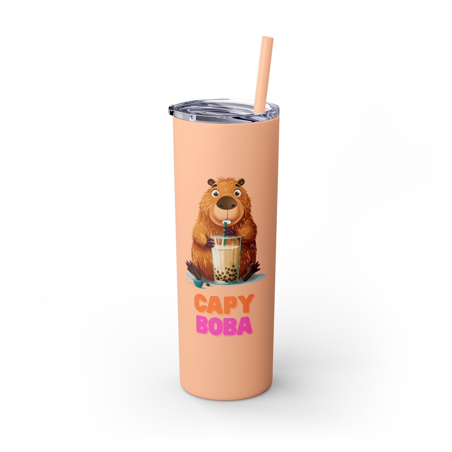 CapyBoba Skinny Tumbler with Straw