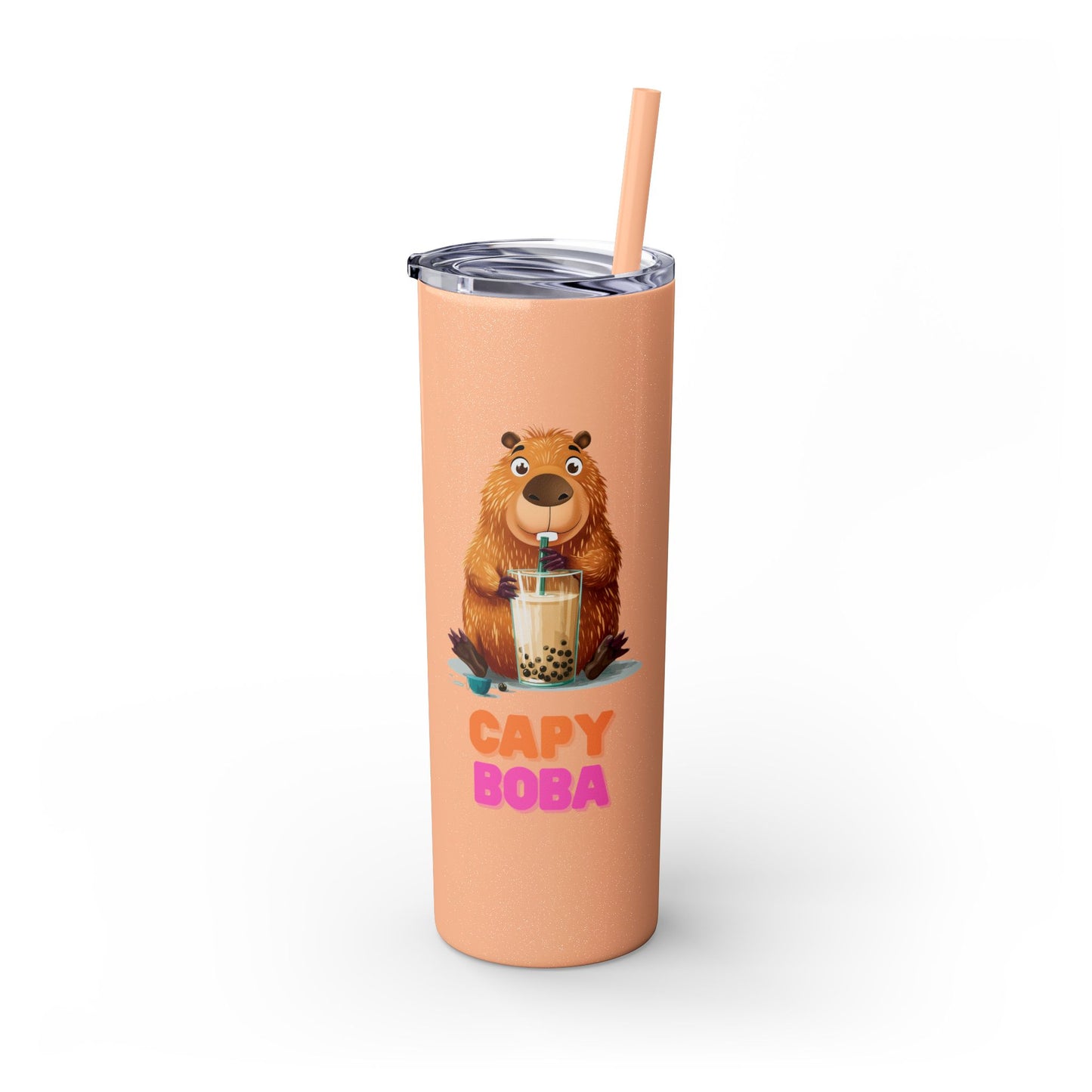 CapyBoba Skinny Tumbler with Straw