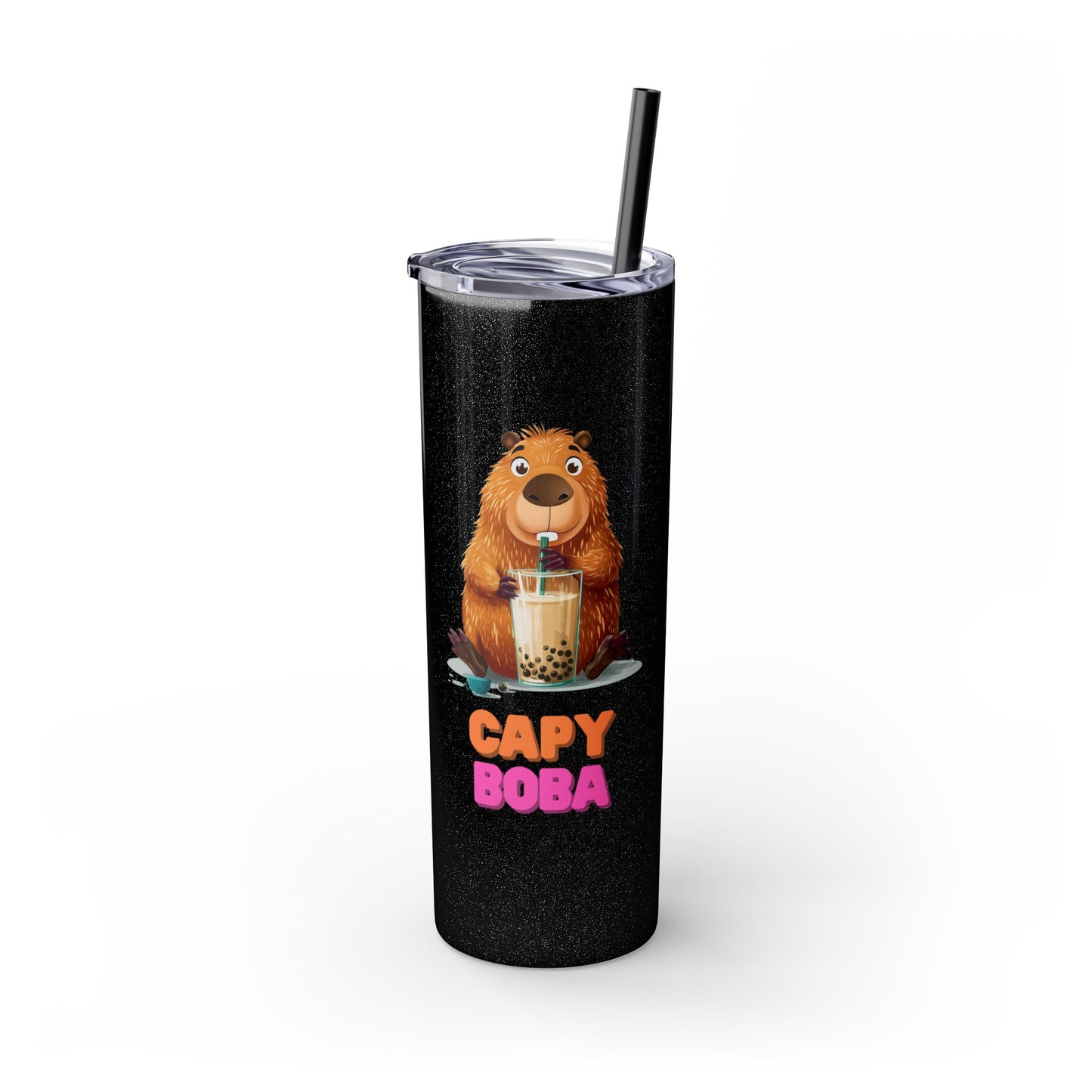 CapyBoba Skinny Tumbler with Straw