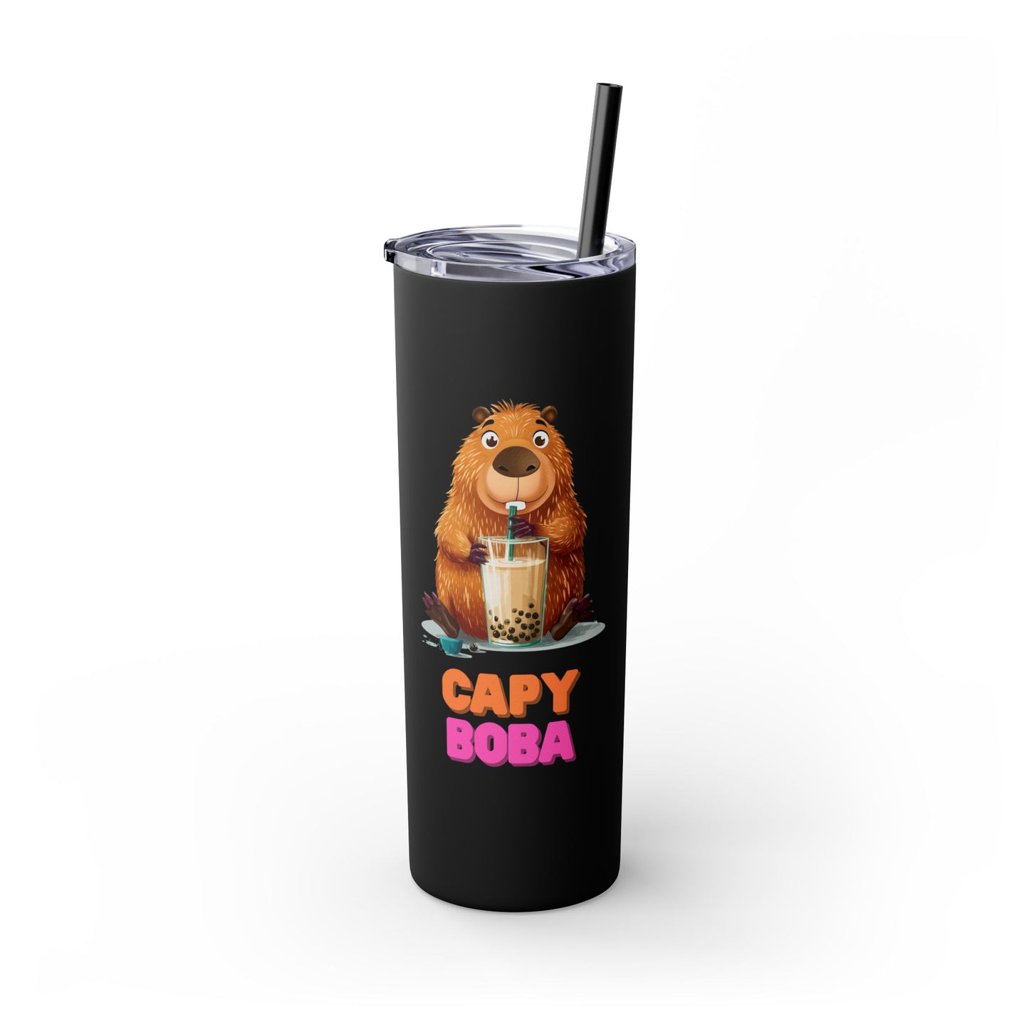 CapyBoba Skinny Tumbler with Straw