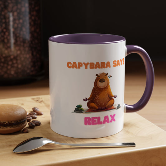 Capybara Says Relax Coffee Mug
