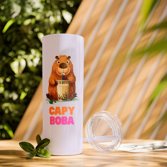 CapyBoba Skinny Tumbler with Straw